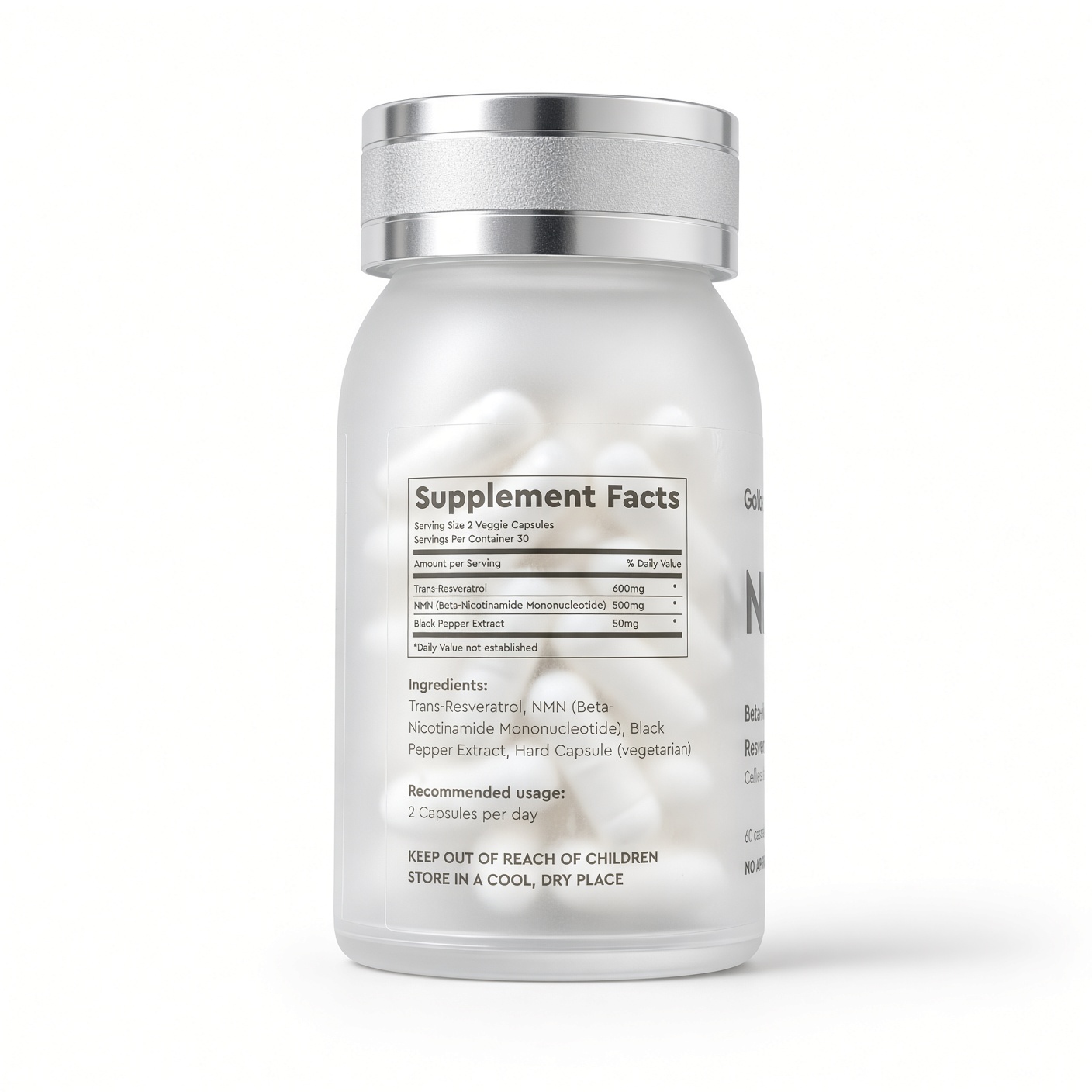 GoYoung NMN+ supplement facts panel